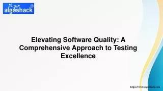 Elevating Software Quality A Comprehensive Approach to Testing Excellence