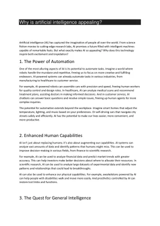 why is artificial intelligence appealing