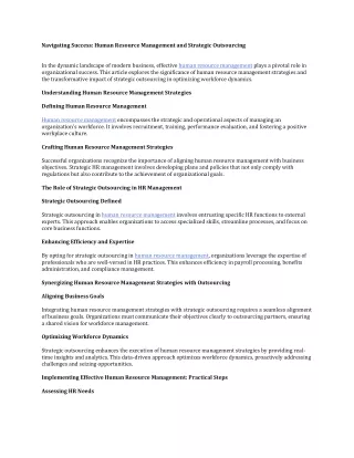 navigating success human resource management