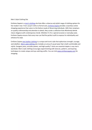 men s style clothing site