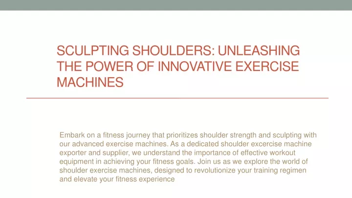 sculpting shoulders unleashing the power of innovative exercise machines