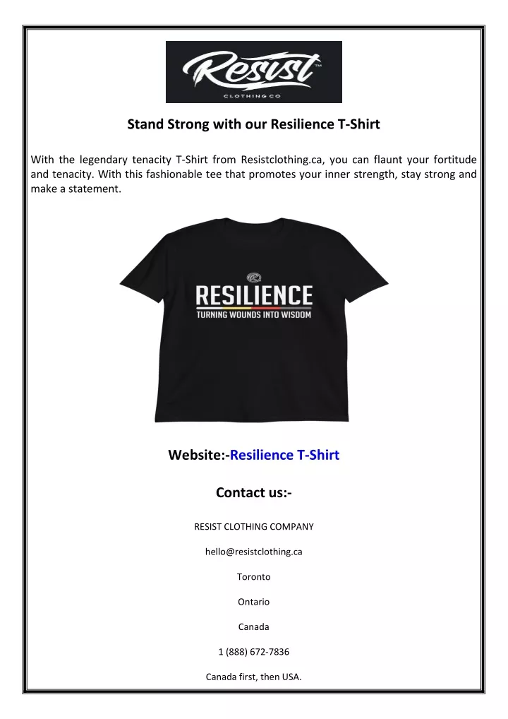 stand strong with our resilience t shirt