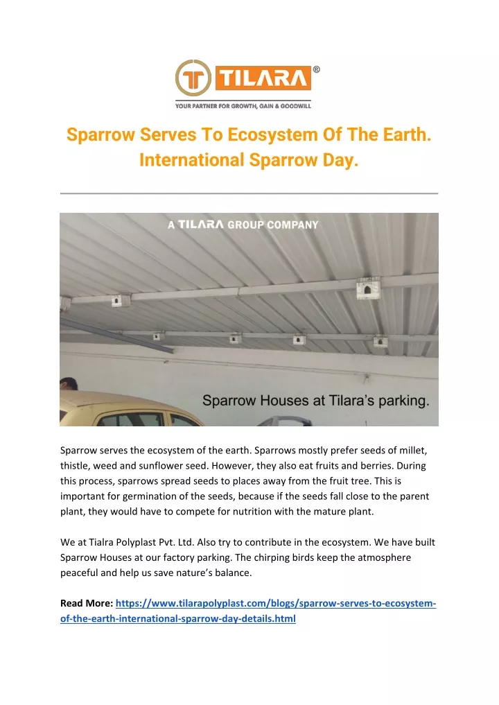 sparrow serves to ecosystem of the earth