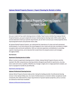 Uptown Rental Property Cleaners