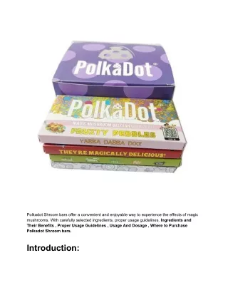 polkadot shroom bars offer a convenient