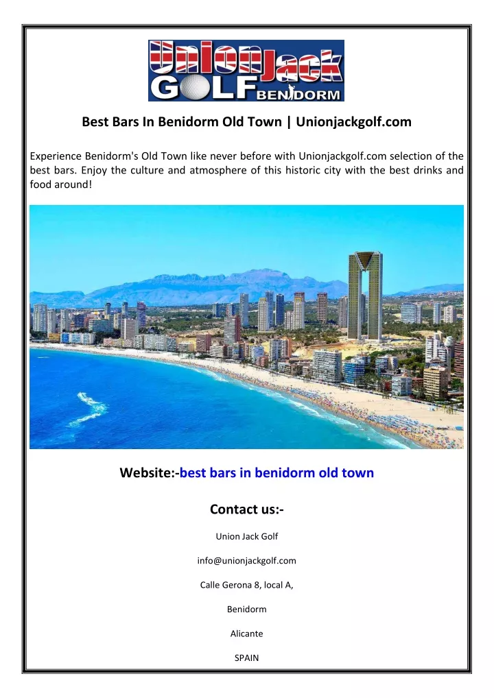 best bars in benidorm old town unionjackgolf com