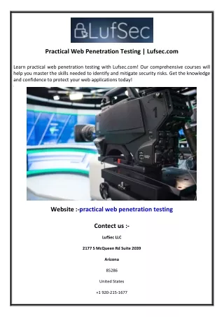 practical web penetration testing lufsec com