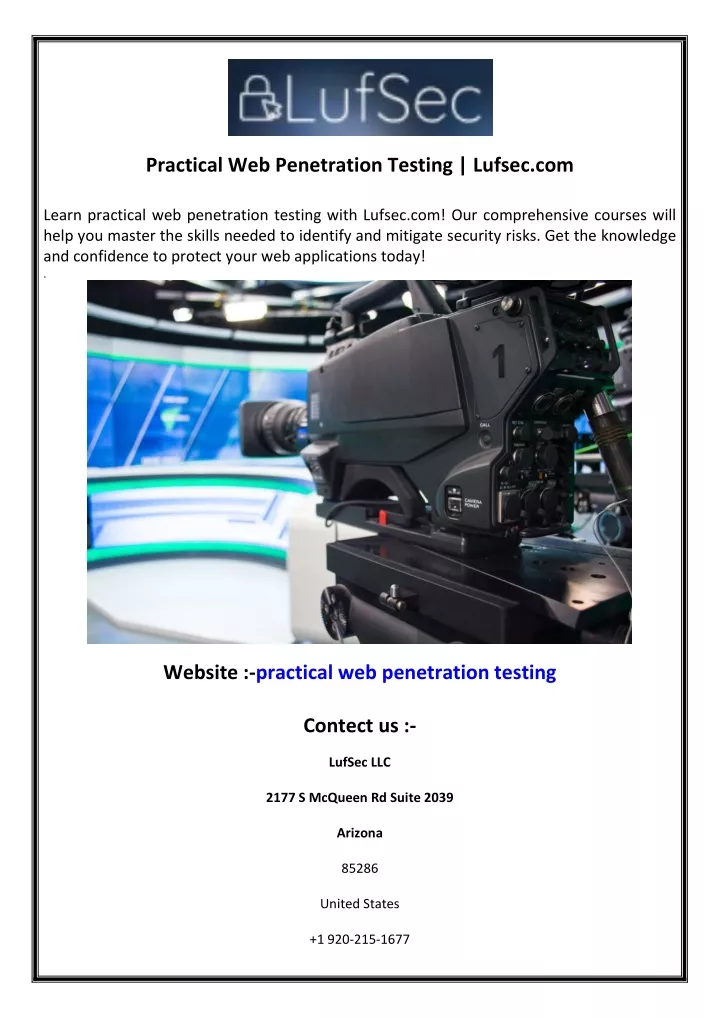 practical web penetration testing lufsec com