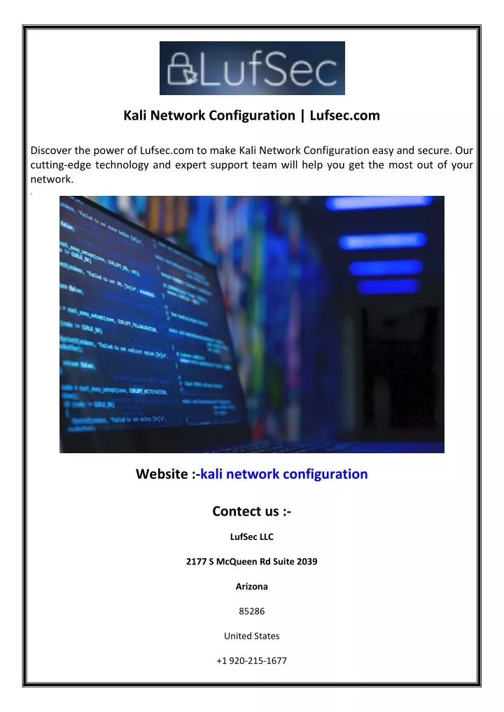 kali network configuration lufsec com