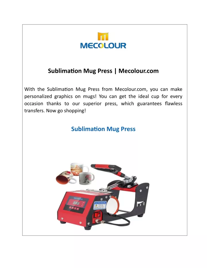 sublimation mug press mecolour com