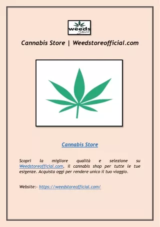 Cannabis Store | Weedstoreofficial.com