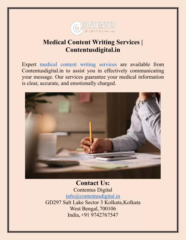 medical content writing services contentusdigital