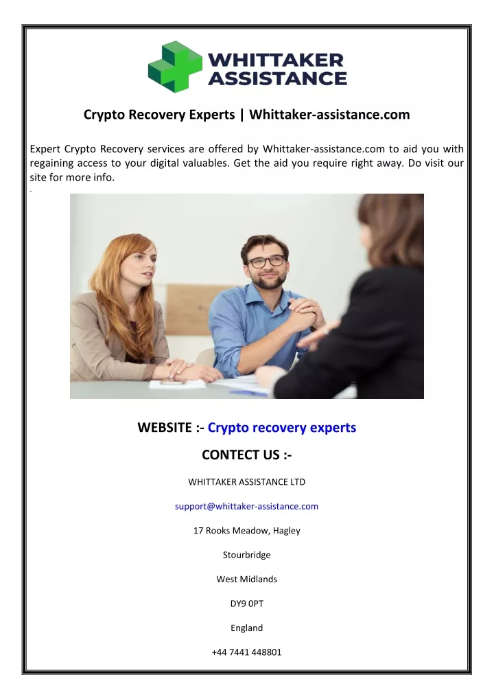 crypto recovery experts whittaker assistance com