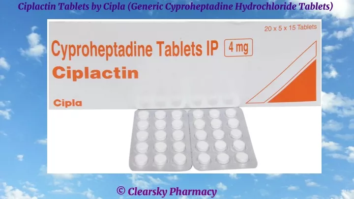 ciplactin tablets by cipla generic cyproheptadine