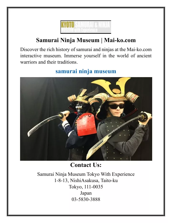 samurai ninja museum mai ko com