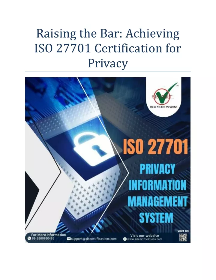raising the bar achieving iso 27701 certification