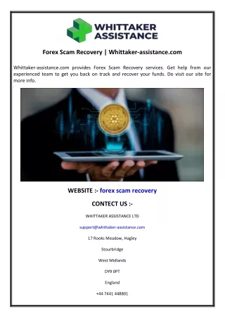 forex scam recovery whittaker assistance com