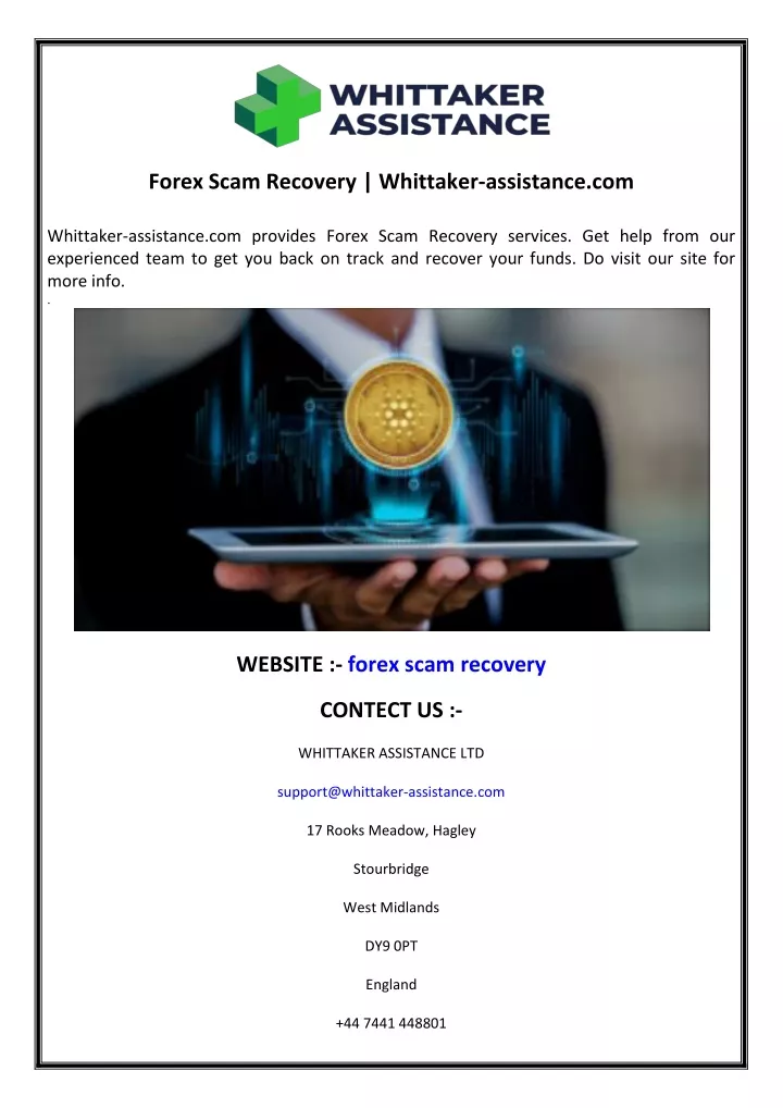 forex scam recovery whittaker assistance com