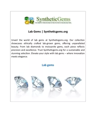 lab gems syntheticgems org
