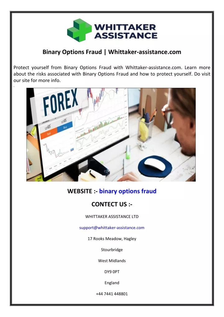 binary options fraud whittaker assistance com