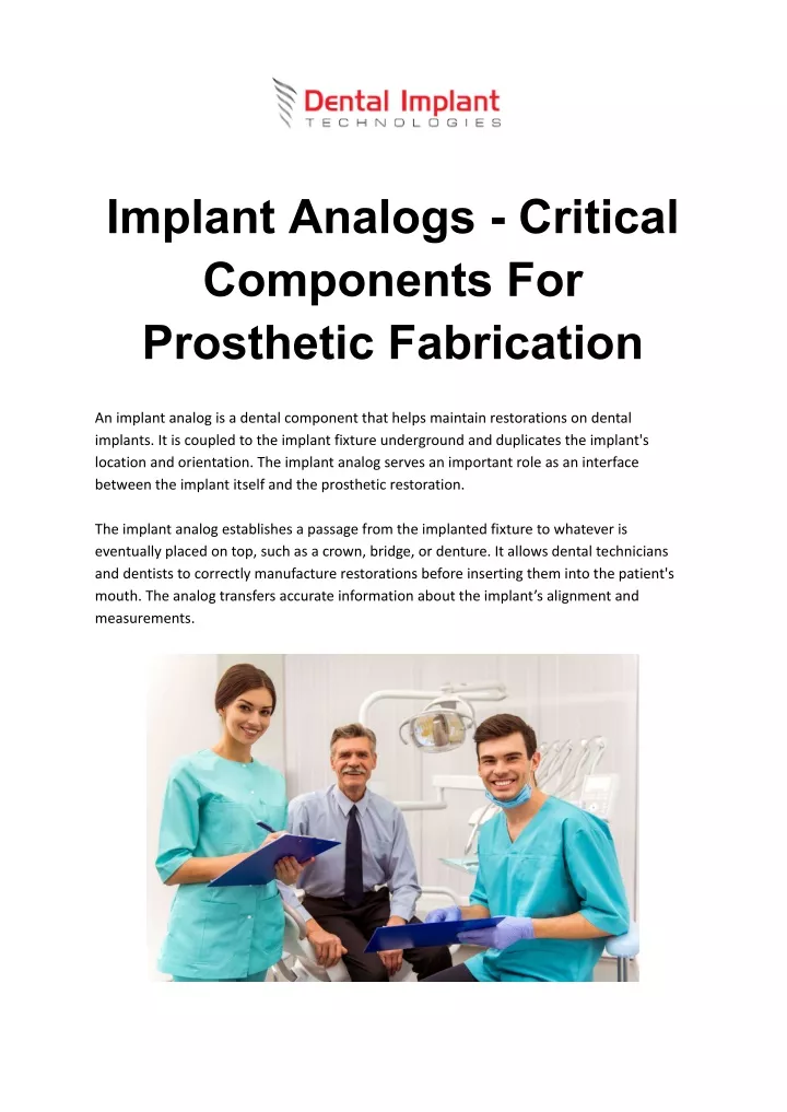 implant analogs critical components