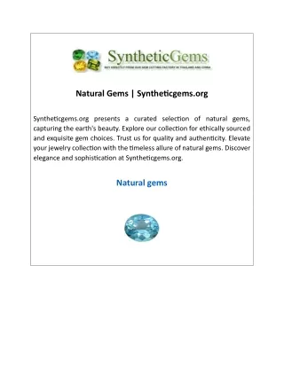 natural gems syntheticgems org