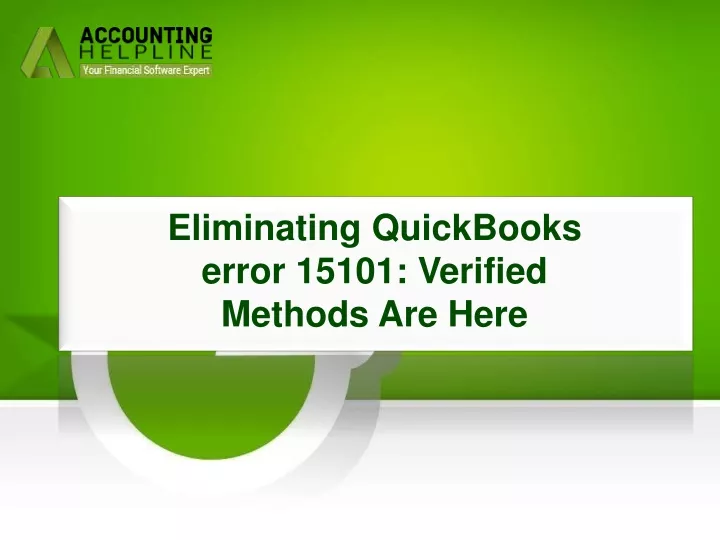 eliminating quickbooks error 15101 verified