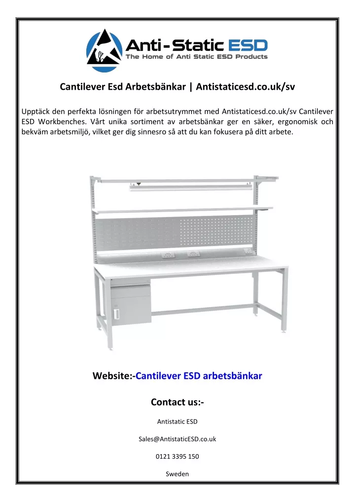 cantilever esd arbetsb nkar antistaticesd co uk sv