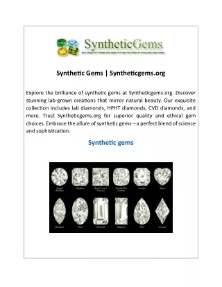 Synthetic Gems  Syntheticgems.org