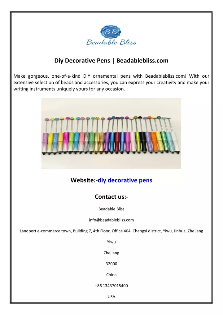 diy decorative pens beadablebliss com