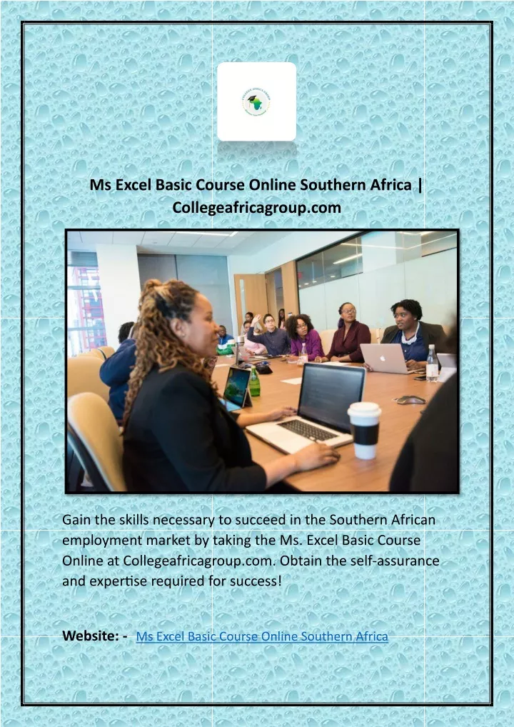 ms excel basic course online southern africa