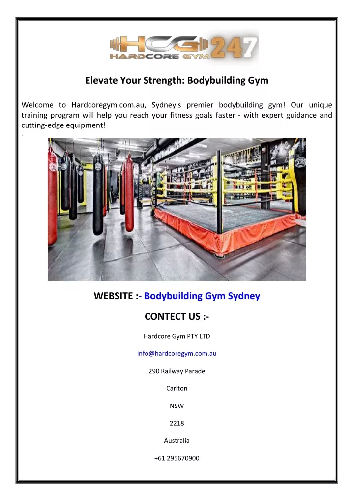 elevate your strength bodybuilding gym