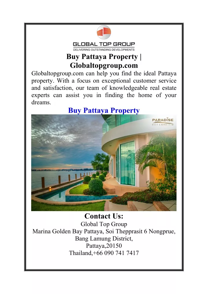 buy pattaya property globaltopgroup