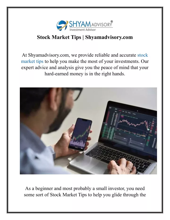 stock market tips shyamadvisory com