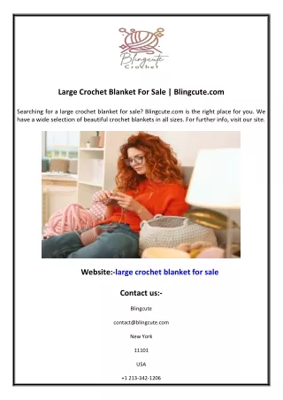 Large Crochet Blanket For Sale  Blingcute.com