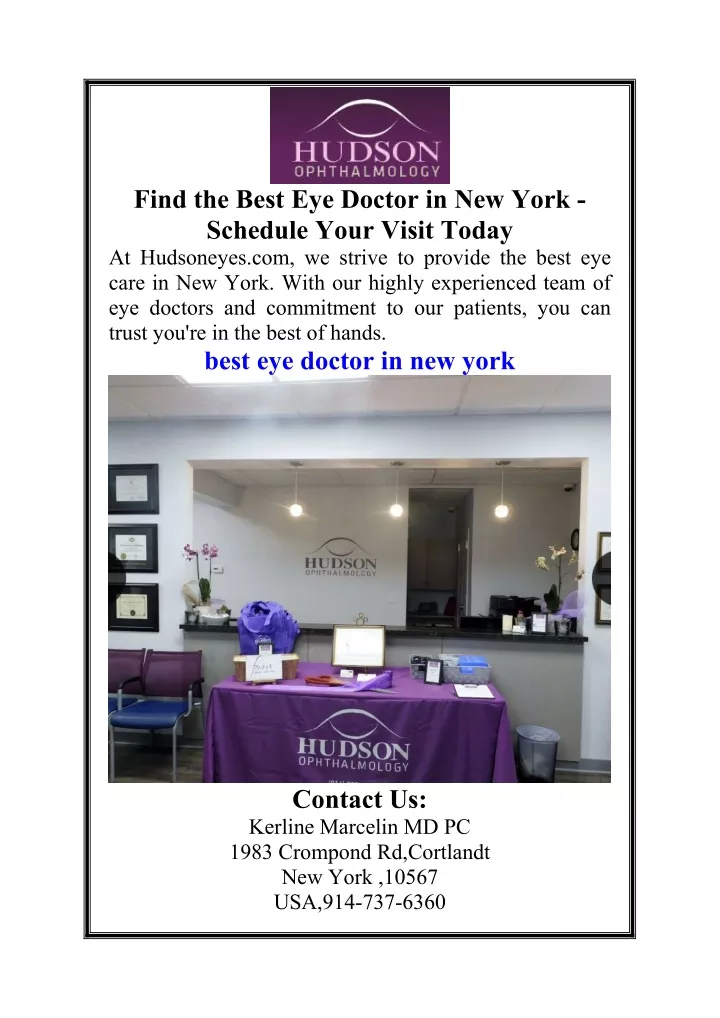 find the best eye doctor in new york schedule