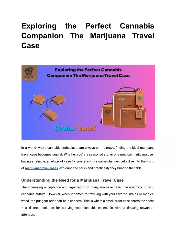 exploring companion the marijuana travel case