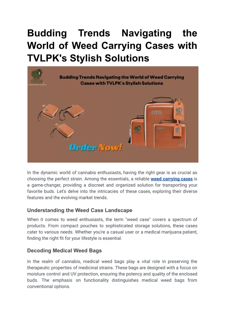 budding world of weed carrying cases with tvlpk