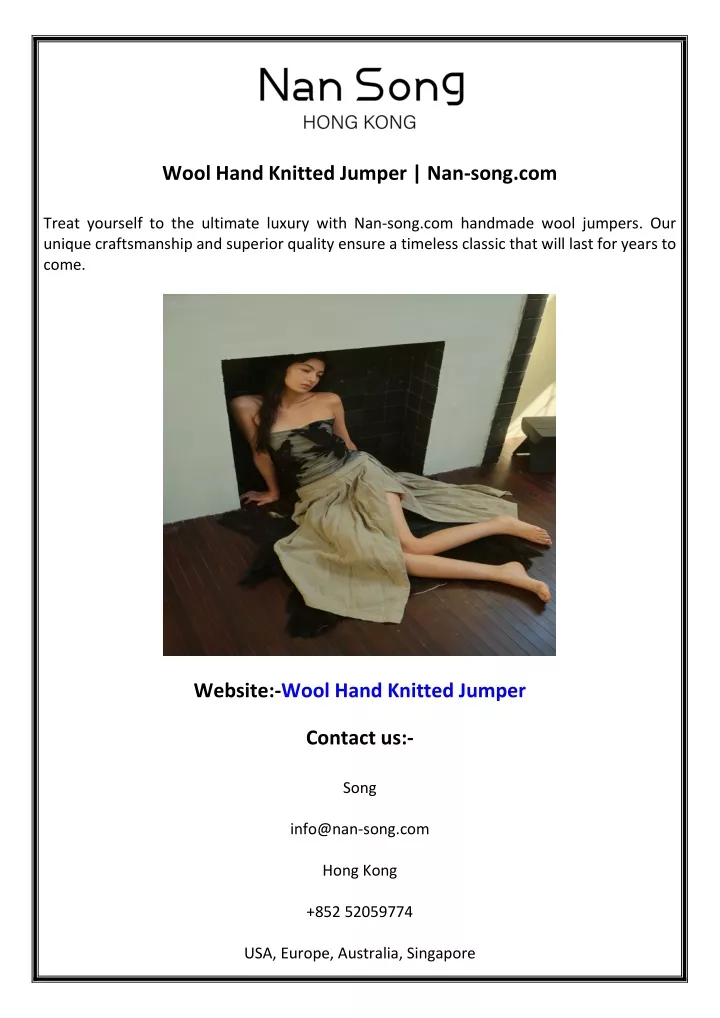 wool hand knitted jumper nan song com