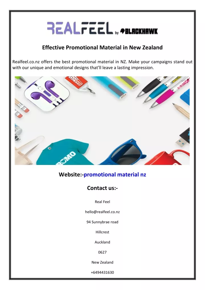 effective promotional material in new zealand