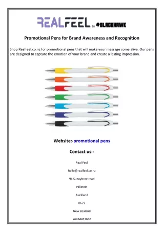 Promotional Pens for Brand Awareness and Recognition