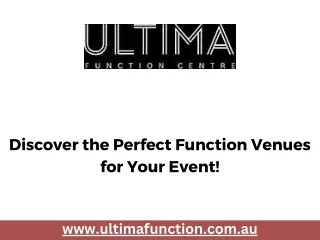 Discover the Perfect Function Venues for Your Event!