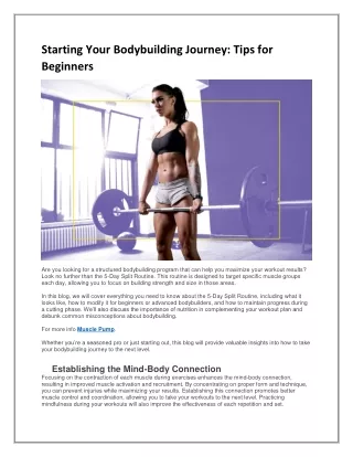 starting your bodybuilding journey tips