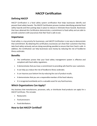 haccp certification
