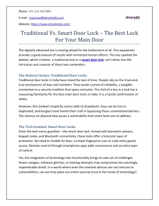 Traditional Vs. Smart Door Lock – The Best Lock For Your Main Door