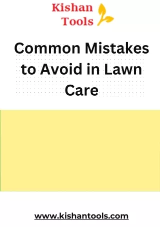 Common Mistakes to Avoid in Lawn Care
