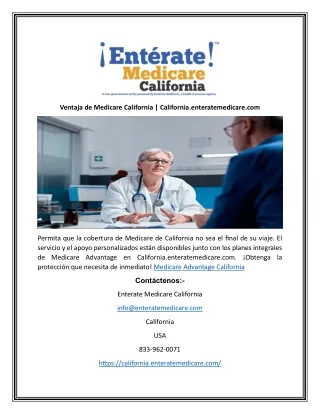 Ventaja de Medicare California | California.enteratemedicare.com