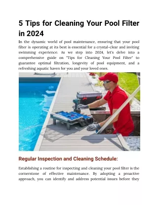 5 Tips for Cleaning Your Pool Filter in 2024