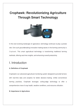 Crophawk Revolutionizing Agriculture Through Smart Technology?