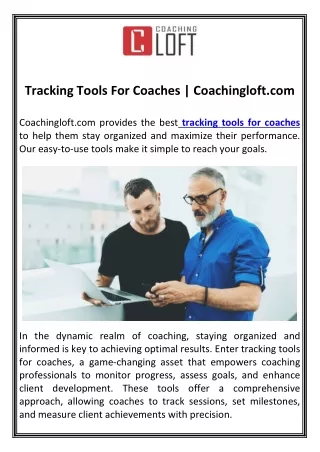 Tracking Tools For Coaches | Coachingloft.com